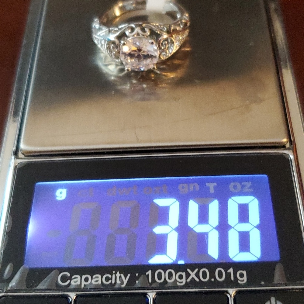 Silver Ring With Round Simulated Diamond - image 4